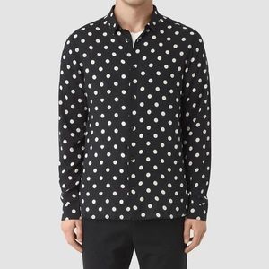 BLACK & WHITE (ALL SAINTS ) POLKA DOT BUTTON UP